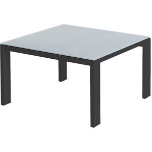 LolaHome Mesa de jardín de centro Thais de aluminio grafito de 70x70x41 cm