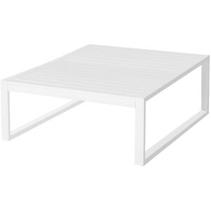 LolaHome Mesa de centro de jardín laminada Io de aluminio blanca