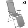 Tectake Conjunto de 2 sillas plegables jana aluminio gris