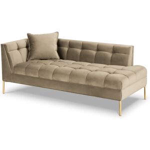 Micadoni Home Chaise longue de angulo derecho de terciopelo capuchino