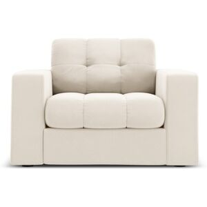 Micadoni Home Sillón de terciopelo beige claro