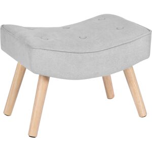 Koketto Home Reposapies estilo nordico tapizado en gris claro y patas madera