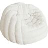 MX HOME Puf igloo de lana rizada crema blanca