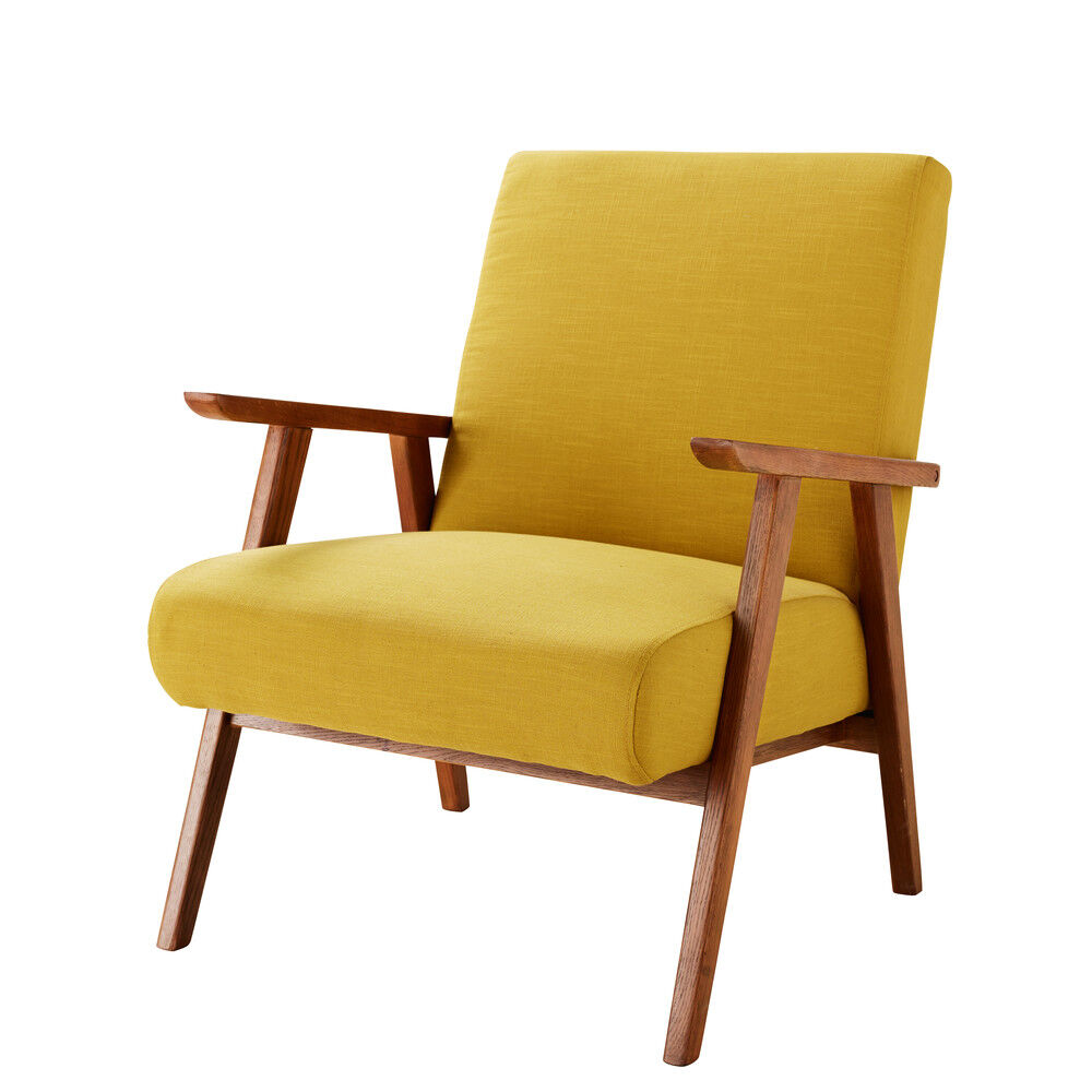 Maisons du Monde Butaca vintage amarillo mostaza