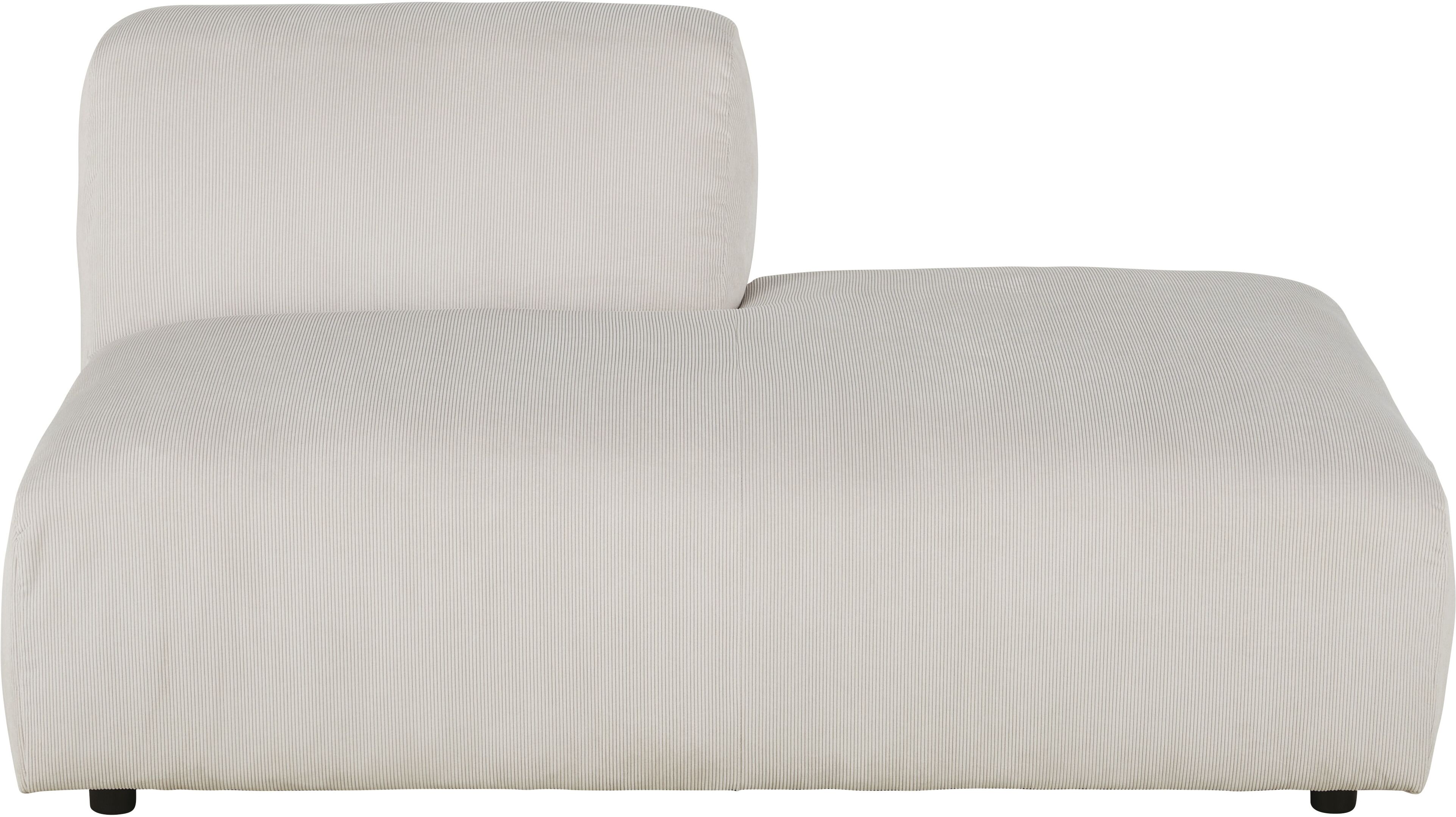 Maisons du Monde Chaise longue derecha para sofá modulable terciopelo acanalado beige