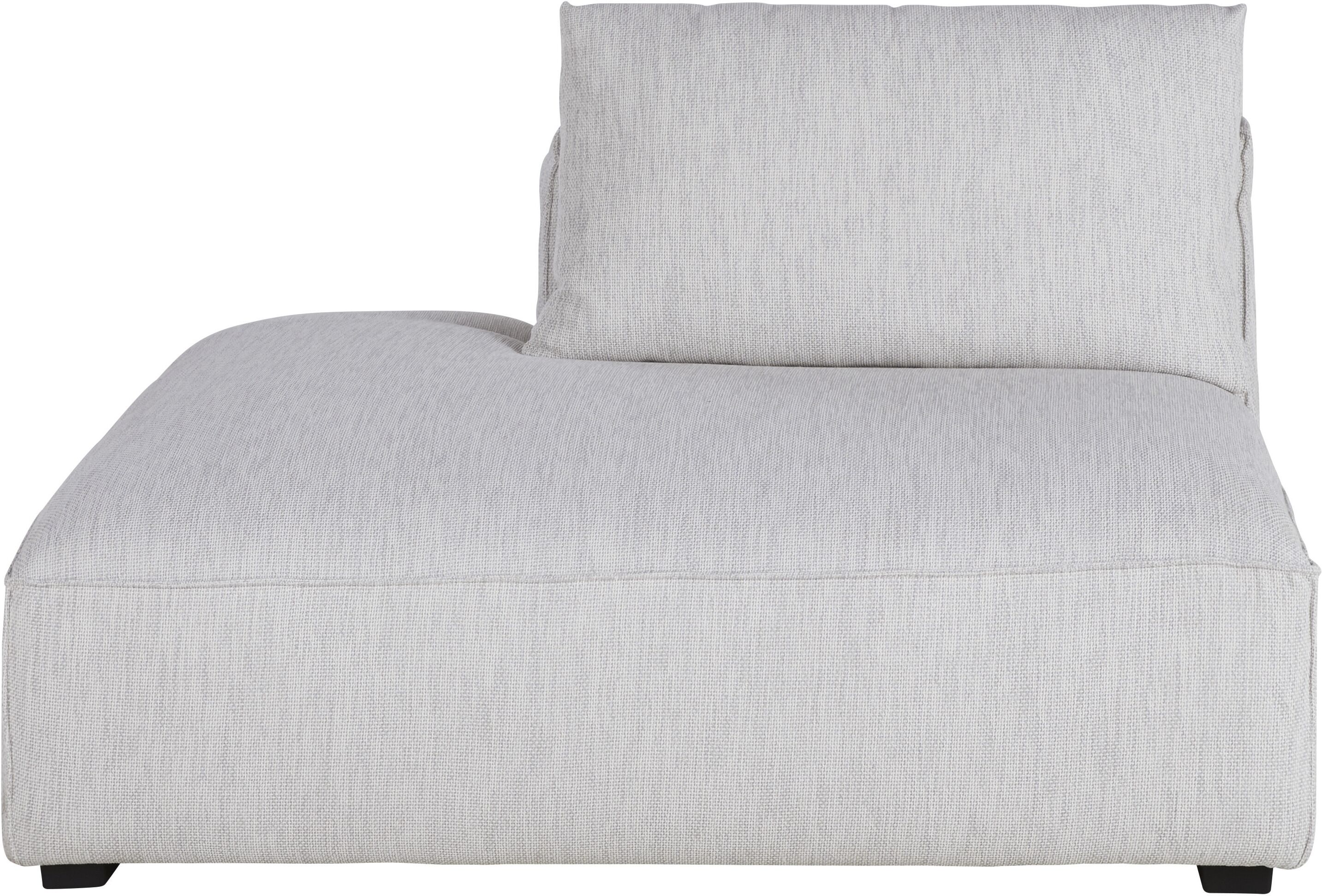 Maisons du Monde Chaise longue izquierda para sofá modulable de tela reciclada gris claro moteado