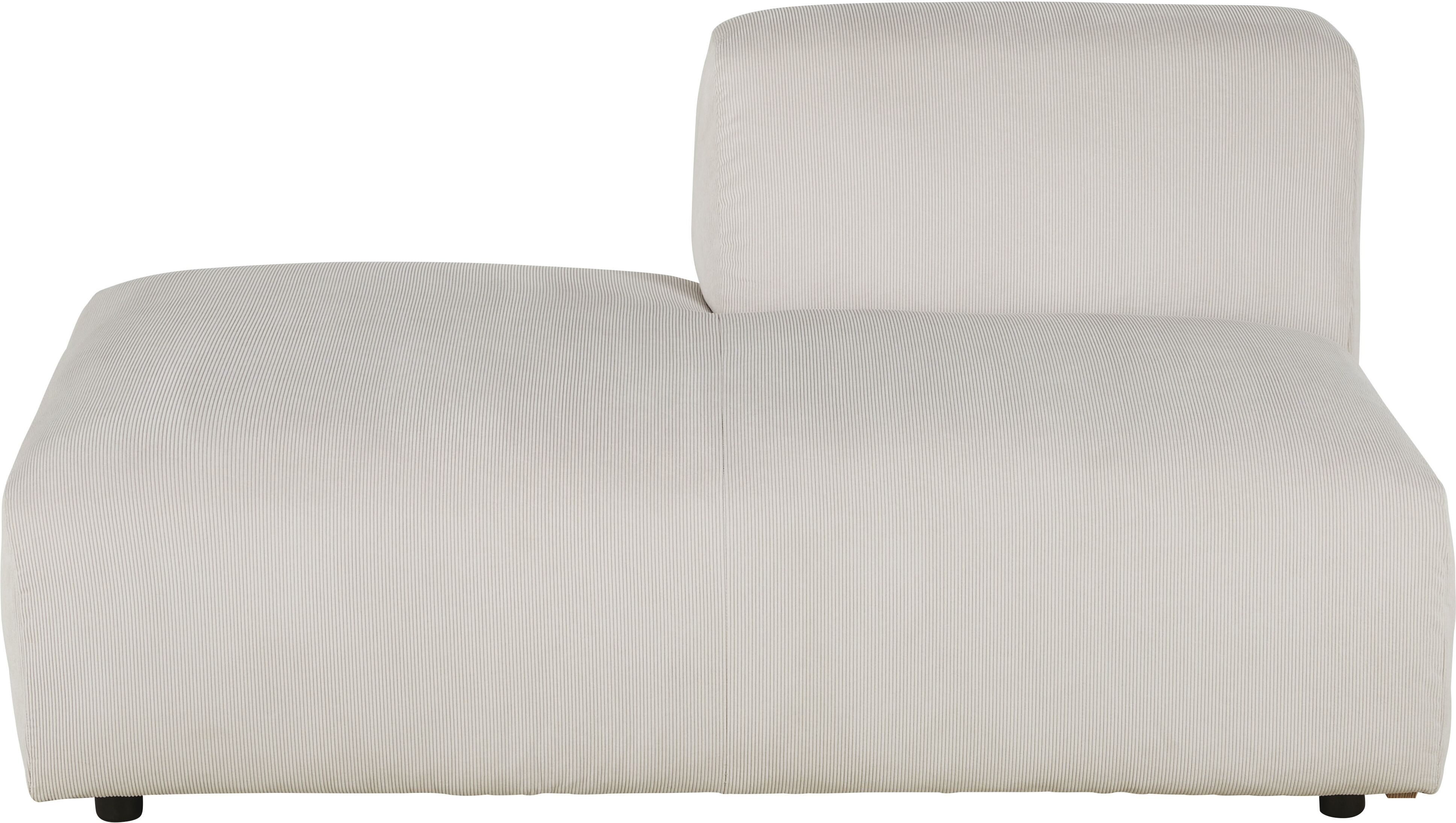 Maisons du Monde Chaise longue izquierda para sofá modulable de terciopelo acanalado beige