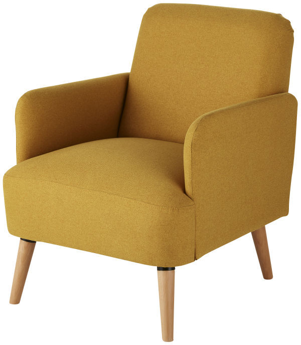 Maisons du Monde Sillón amarillo de haya