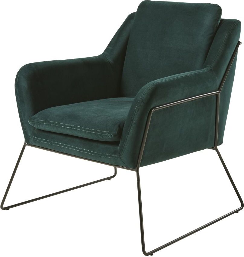 Maisons du Monde Sillón de terciopelo verde