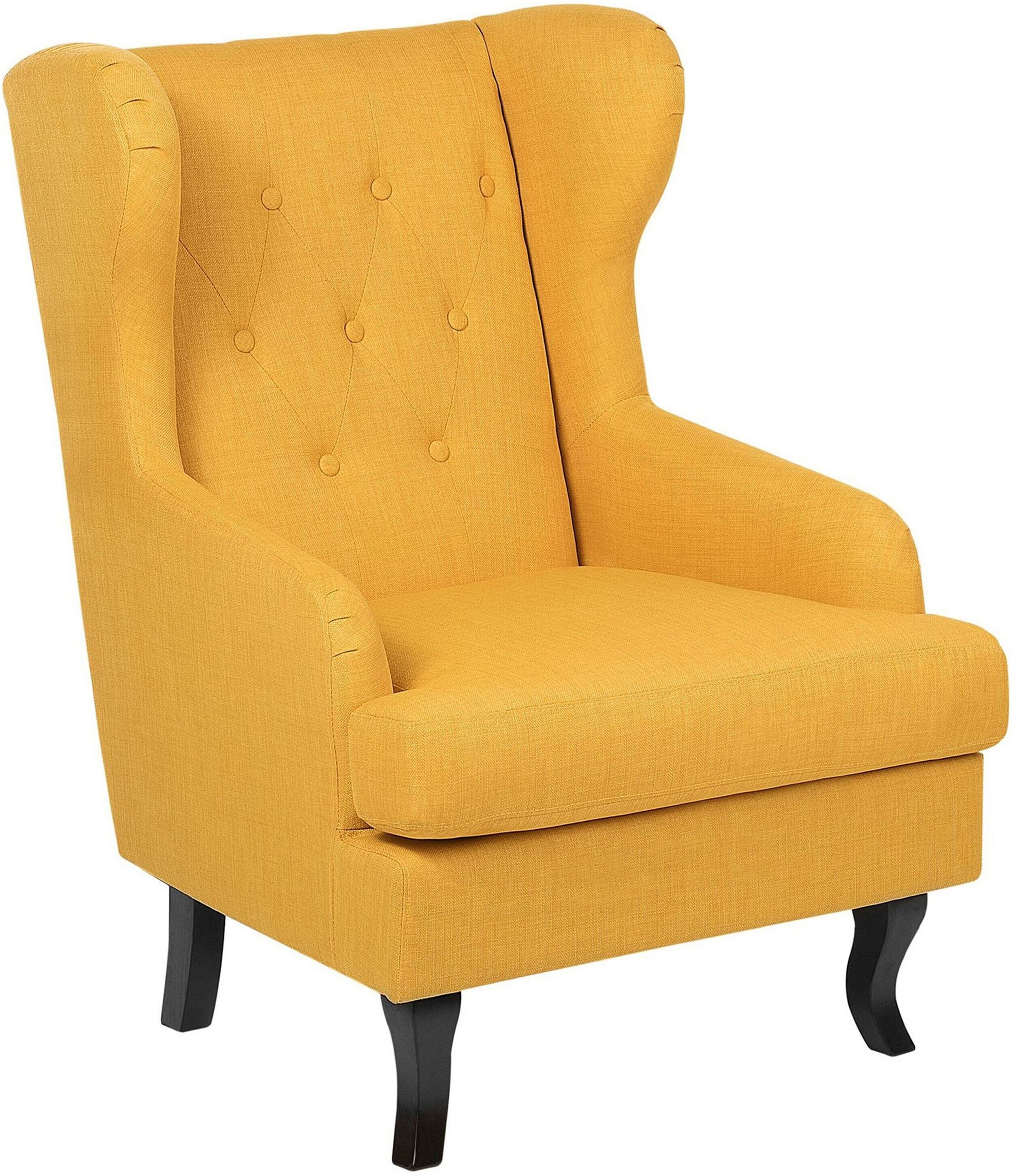 Beliani Sillón de poliéster amarillo negro