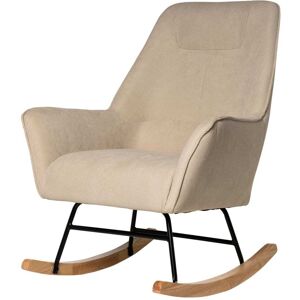 Koketto Home Sillón mecedora tapizado beige y patas de roble. Koketto Home Sillón mecedora tapizado beige y patas de roble.