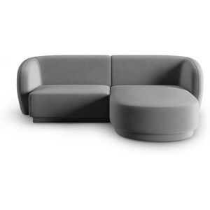 CXL by Christian Lacroix Sofá esquinero modular derecho 3 plazas de terciopelo gris CXL by Christian Lacroix Sofá esquinero modular derecho 3 plazas de terciopelo gris