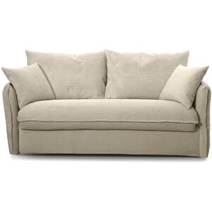Calicosy Sofá cama de 3 plazas en terciopelo L185 cm - Beige Calicosy Sofá cama de 3 plazas en terciopelo L185 cm - Beige