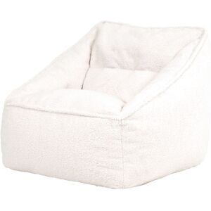Icon Sillón puf de tejido borg bouclé color crema Icon Sillón puf de tejido borg bouclé color crema