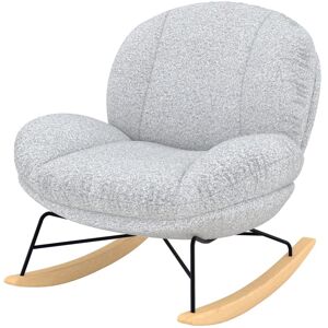 Rendez-Vous Déco Mecedora en tejido bouclé gris jaspeado blanco Rendez-Vous Déco Mecedora en tejido bouclé gris jaspeado blanco