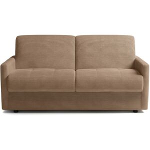 Calicosy Sofá cama de 3 plazas en terciopelo L175 cm - Marrón Calicosy Sofá cama de 3 plazas en terciopelo L175 cm - Marrón