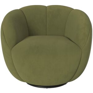 Rendez-Vous Déco Sillón giratorio de terciopelo verde oliva oscuro Rendez-Vous Déco Sillón giratorio de terciopelo verde oliva oscuro
