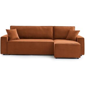Baita Sofá esquinero convertible 4 plazas de terciopelo terracotta Baita Sofá esquinero convertible 4 plazas de terciopelo terracotta