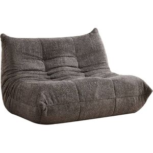 Urban Meuble Sofá de suelo de dos plazas en chenilla gris, estilo retro chic Urban Meuble Sofá de suelo de dos plazas en chenilla gris, estilo retro chic