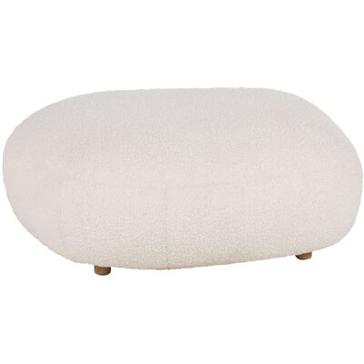 Maisons du Monde Puf de salón de tejido buclé beige Maisons du Monde Puf de salón de tejido buclé beige