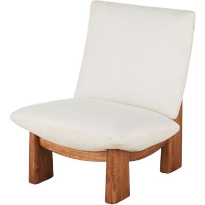 Maisons du Monde Sillón de tela beige con patas de caucho Maisons du Monde Sillón de tela beige con patas de caucho