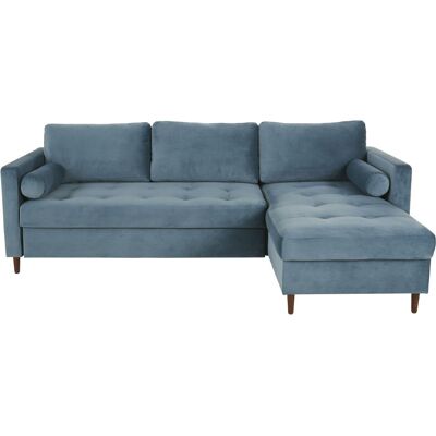 Maisons du Monde Olivia Sofá Esquinero de Terciopelo Azul - Sofá Maisons du Monde Olivia Sofá Esquinero de Terciopelo Azul - Sofá