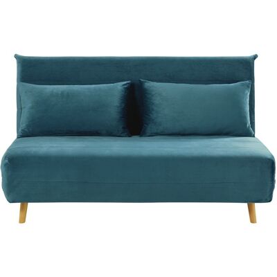 Maisons du Monde NIO Sofá Plegable de Terciopelo Azul Petróleo - Muebles Maisons du Monde NIO Sofá Plegable de Terciopelo Azul Petróleo - Muebles