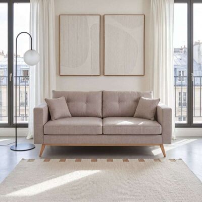 Maisons du Monde Sofá escandinavo de 3 plazas con funda de tela - Sofá Maisons du Monde Sofá escandinavo de 3 plazas con funda de tela - Sofá