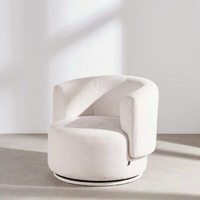 Maisons du Monde Sillón giratorio de tela color marfil Maisons du Monde Sillón giratorio de tela color marfil