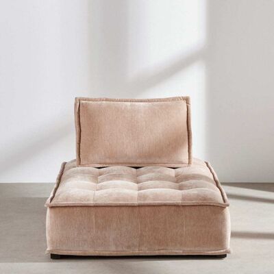 Maisons du Monde Módulo chaise longue de sofá de terciopelo beige latte Maisons du Monde Módulo chaise longue de sofá de terciopelo beige latte
