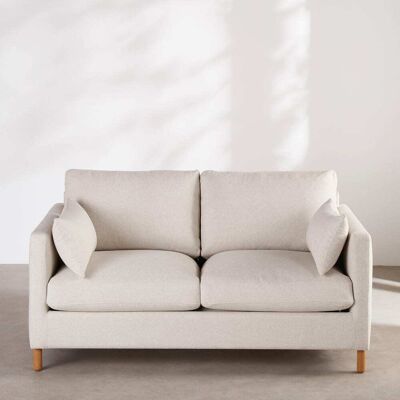 Maisons du Monde Sofá cama de 2 plazas de tela beige Maisons du Monde Sofá cama de 2 plazas de tela beige