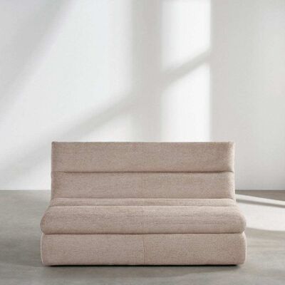 Maisons du Monde Módulo de sofá de 2 plazas de tejido tramado caramelo Maisons du Monde Módulo de sofá de 2 plazas de tejido tramado caramelo