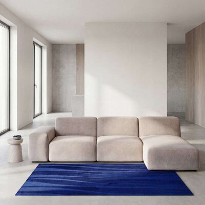 Maisons du Monde Sofá chaise longue reversible de 5/6 plazas de tela beige Maisons du Monde Sofá chaise longue reversible de 5/6 plazas de tela beige