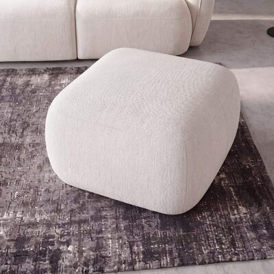 Maisons du Monde Puf modular de sofá de poliéster efecto lino beige Maisons du Monde Puf modular de sofá de poliéster efecto lino beige