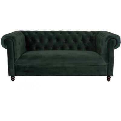 Dutchbone Sofá de 3 plazas de terciopelo verde Dutchbone Sofá de 3 plazas de terciopelo verde