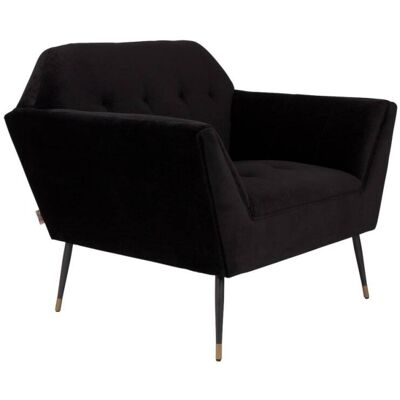 Dutchbone Sillón de terciopelo negro Kate Dutchbone Sillón de terciopelo negro Kate