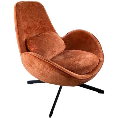 Mathi Design Space - Sillón giratorio de terciopelo naranja Mathi Design Space - Sillón giratorio de terciopelo naranja