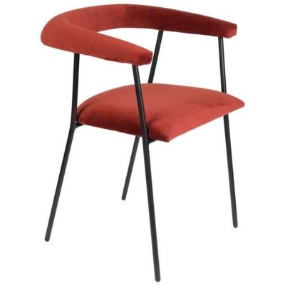 Dutchbone Sillón de terciopelo burdeos con reposabrazos Dutchbone Sillón de terciopelo burdeos con reposabrazos