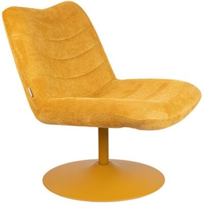 Sillón giratorio Zuiver Bubba - Tela amarilla, base de acero - Modelo salón Sillón giratorio Zuiver Bubba - Tela amarilla, base de acero - Modelo salón
