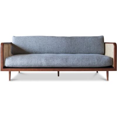PIB Sofá de Ratán y Tela - 190x73x83cm PIB Sofá de Ratán y Tela - 190x73x83cm
