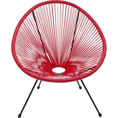 Kare Design Sillón de jardín apilable rojo de polietileno y acero Kare Design Sillón de jardín apilable rojo de polietileno y acero