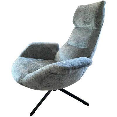 Mathi Design Sillón giratorio de terciopelo gris plateado Mathi Design Sillón giratorio de terciopelo gris plateado