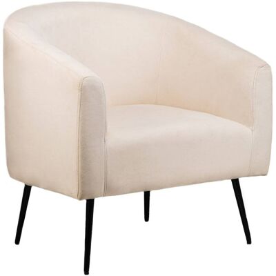 Sillón NORDLYS escandinavo terciopelo beige - Mueble Sillón NORDLYS escandinavo terciopelo beige - Mueble