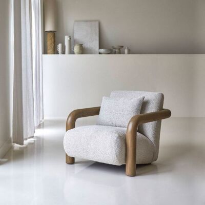 Sillón Mindi de Tikamoon - Tela cruda - Estilo africano moderno Sillón Mindi de Tikamoon - Tela cruda - Estilo africano moderno