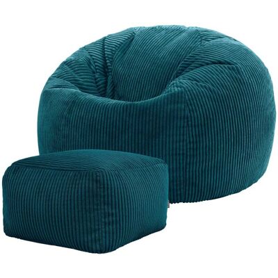 Icon Sillón de saco de frijol clásico con taburete - Sillón de descanso Icon Sillón de saco de frijol clásico con taburete - Sillón de descanso