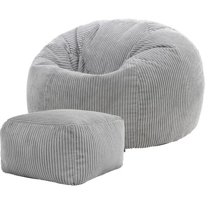 Icon Sillón de saco de frijoles clásico con taburete de tela Icon Sillón de saco de frijoles clásico con taburete de tela