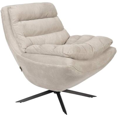 Dutchbone Sillón de pana beige giratorio Dutchbone Sillón de pana beige giratorio
