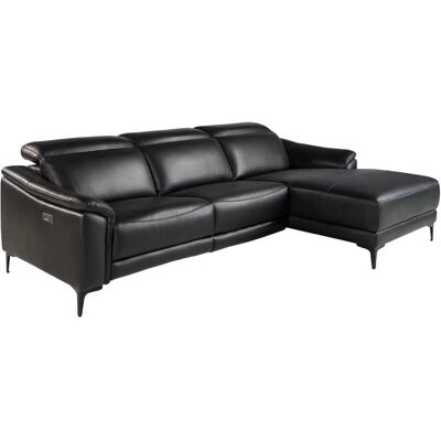 Angel Cerdá Sofá Relajante de Cuero Negro para 5 Personas - Sofá Angel Cerdá Sofá Relajante de Cuero Negro para 5 Personas - Sofá