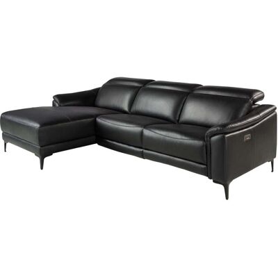 Angel Cerda Sofá chaise longue relax izquierda piel negro Angel Cerda Sofá chaise longue relax izquierda piel negro