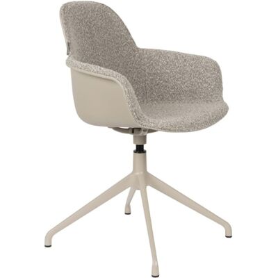 Zuiver Silla giratoria de tela gris Zuiver Silla giratoria de tela gris